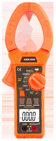 Quality VICTOR New 6050 clamp meter AC DC 2000A with temperature  digital clamp multimeter for sale