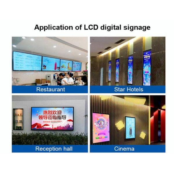 OEM Wall Mounted Rk3288 Indoor Digital Signage Screen 450cd/M2
