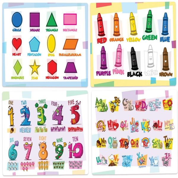 Eco-friendly Educational Plastic Disposable Placemats Adhesive Non Slip Placemat Table Topper for Baby Kids