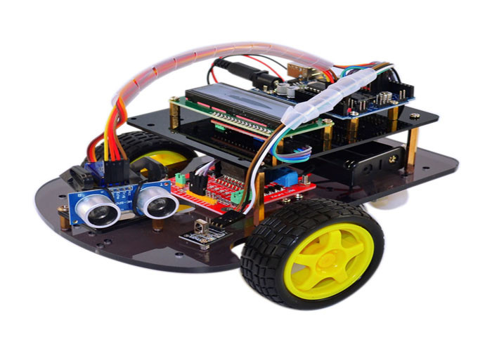 China Ultrasonic Obstacle Arduino Smart Robot Car Avoidance Chassis PCB Material wholesale