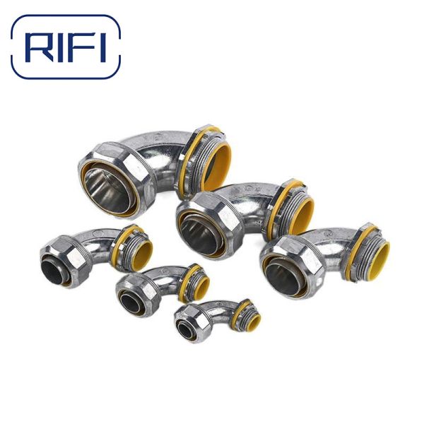 3/8&quot;-4&quot; Zinc Die Cast Liquid Tight Flexible Metal Conduit 90 Degree Angle Connecoter Flexible Connector