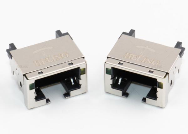 Overhangs PCB RJ45 Low Profile Connector Right Angle With LED Indicator