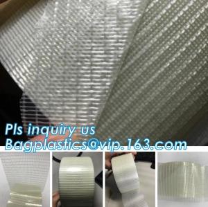 China Glass Mesh carpet tape,PET film glass fiber mesh tape,Fiberglass mesh tape for gypsum,160Mic Backing Fiberglass Double S wholesale