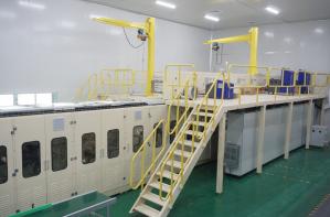 China PLC Servo Tension Control Pulp SAP Under Pad Machine on sale