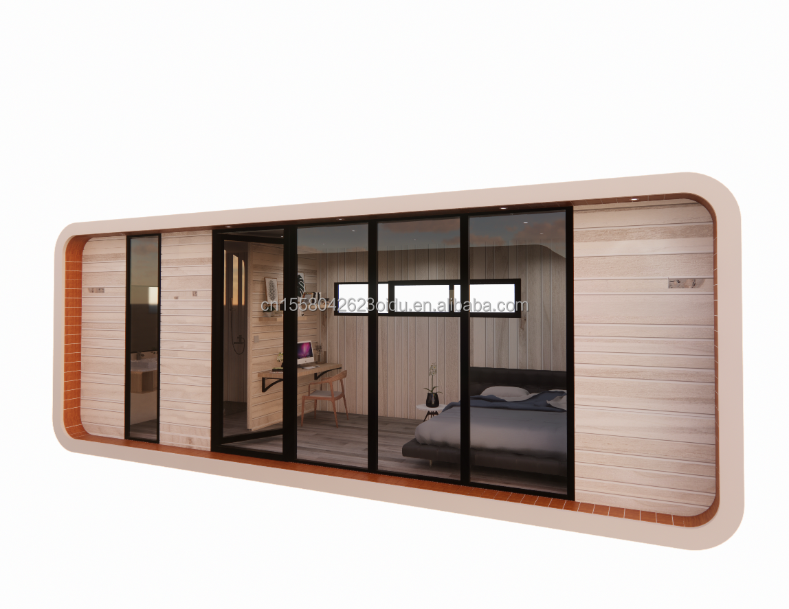 Family Living Wooden Floor 20ft Seashore Holiday Special Shaped House with Customized Color and Fast Installation