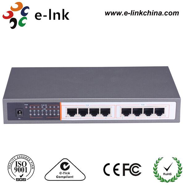 Quality Gigabit Ethernet POE Power Over Ethernet Switch 8 Port For POE IP Cameras for sale