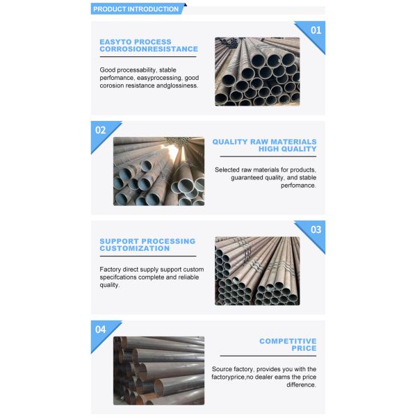 OEM Duty Free Q195 Q215 Q235 SS400 S235 ASTM A53 Seamless Carbon Steel Pipes with Drill Pipe and Decoiling Processing Service