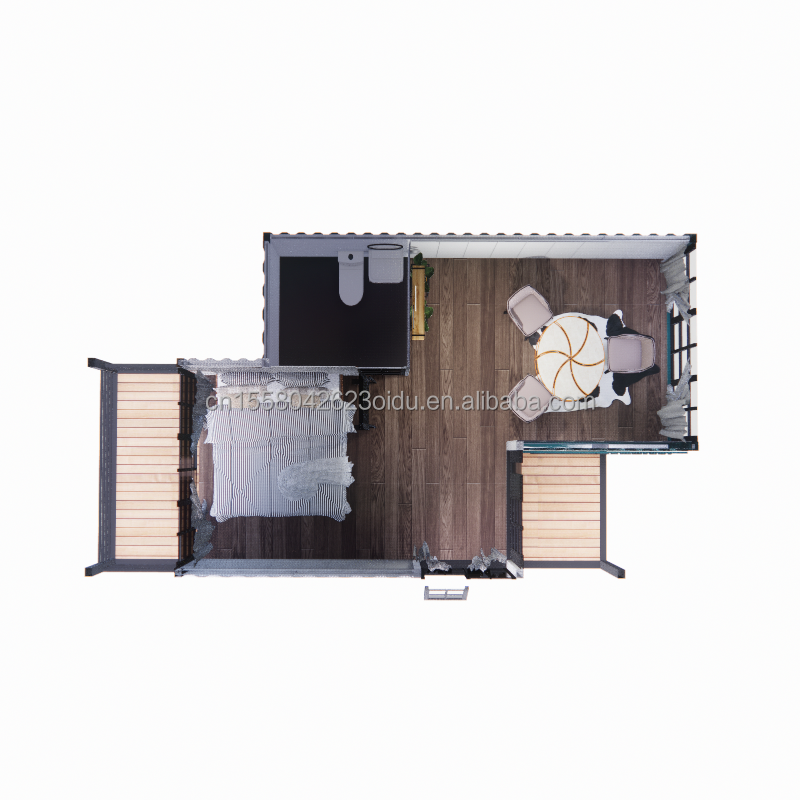 Family of Three 20ft Luxury 5m High Duplex Container Mobile House with Wall Alternatives and Aluminum Alloy Windows