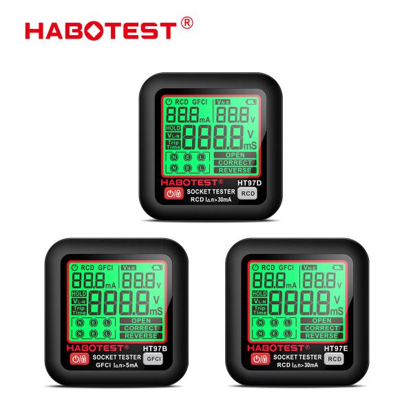 HT97 Digital Socket Tester Smart Voltage Detector RCD GFCI Voltage Test EU US UK