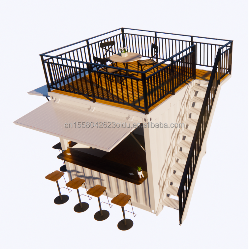 Custom Mobile Store 10ft and 20ft Movable Shipping Container Coffee Shops Main Structure Galvanized Steel Square Tubes