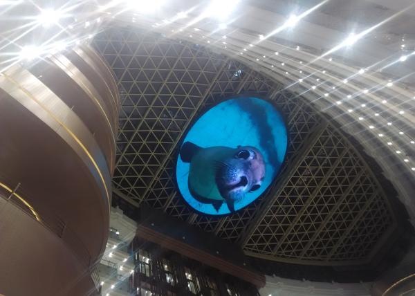 Quality P31.25 Mesh Digital Transparent LED Display Screen On Building Surface Facade for sale