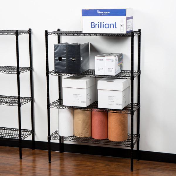 Quality OEM Paper Divider Commercial Wire Racks Adjustable Storage Shelving 14"X 30"X 42" for sale