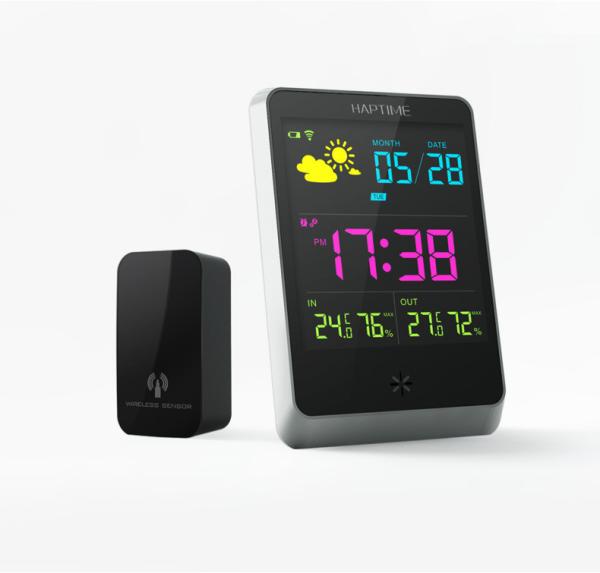 Wireless Temperature Humidity Sensor Thermometer Hygrometer Digital Alarm Clock