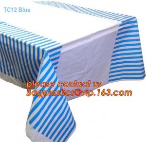 China Biodegradable compostabl tablecloth table cover, dress up your party dessert buffet with patterned plastic table clothes wholesale