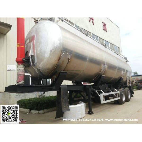 Aluminum Alloy Wheat Flour Bulk Tanker with Tipping Hydraulic Cylinder (6000USG-10000USG )whApp:+8615271357675