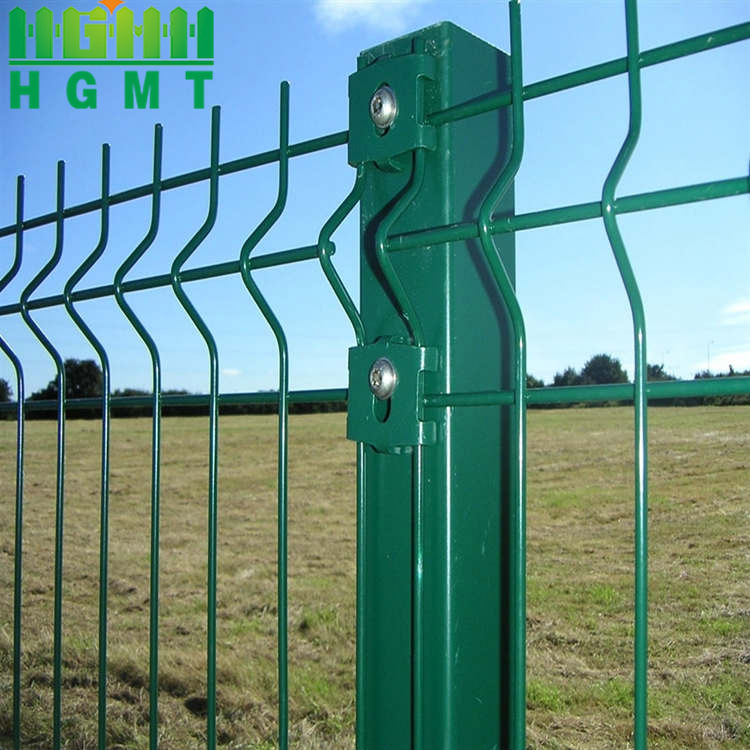 50x100mm 4.0mm 3D Fence Welded Wire Mesh Green Panel Bending Curved Fence Outdoor Garden With Post