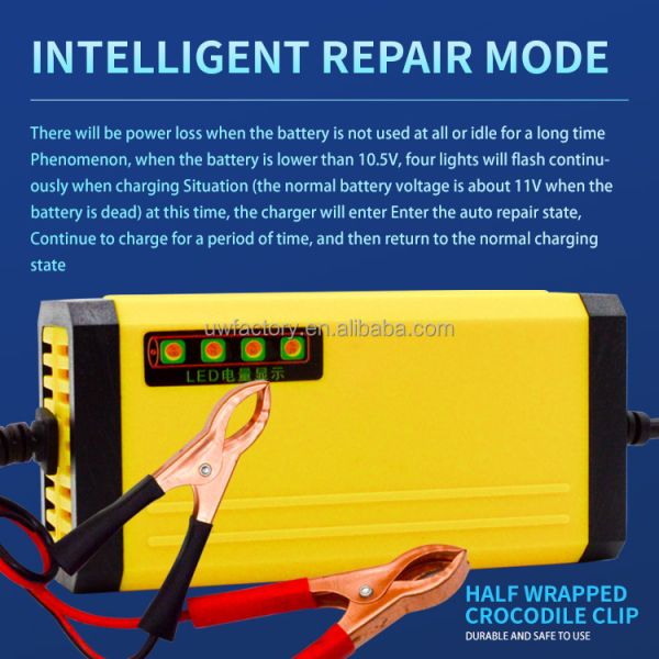 12V 4A 3A 2A Solar Auto Digital Battery Charger with LCD Display Reverse Connecting Protection Connector Current Protection