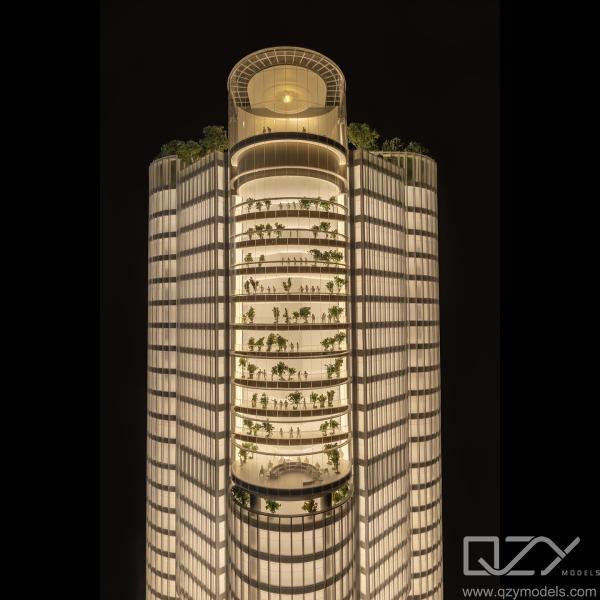 Quality Custom Architecture Mockup Miniature Building Models 1:200 China Resources Snow Beer Global Headquarters for sale