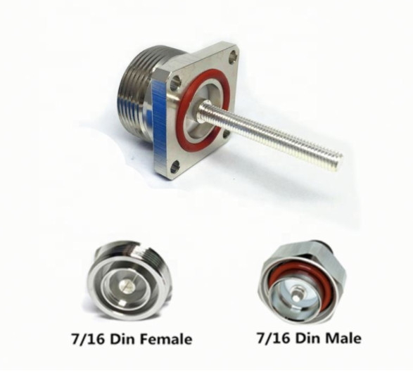4 Hole Flange Radio Frequency Connectors N Type Female RCA TO BNC SMA Coaxial