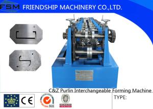 7.5KW C Z Purlin Roll Former Machine With Automatic Punching And Cutting Device
