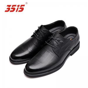 China Round Toe Viscose Black Leather Shoes Cowhide PU Insoles Lightweight wholesale