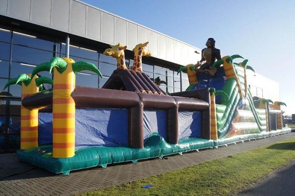 Quality Custom Made Inflatable Jungle Obstacle Course Flame Retardant for sale