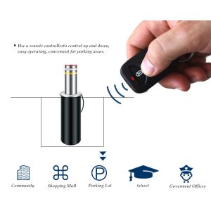 316 Stainless Steel Automatic Retractable Parking Bollards With Reflective