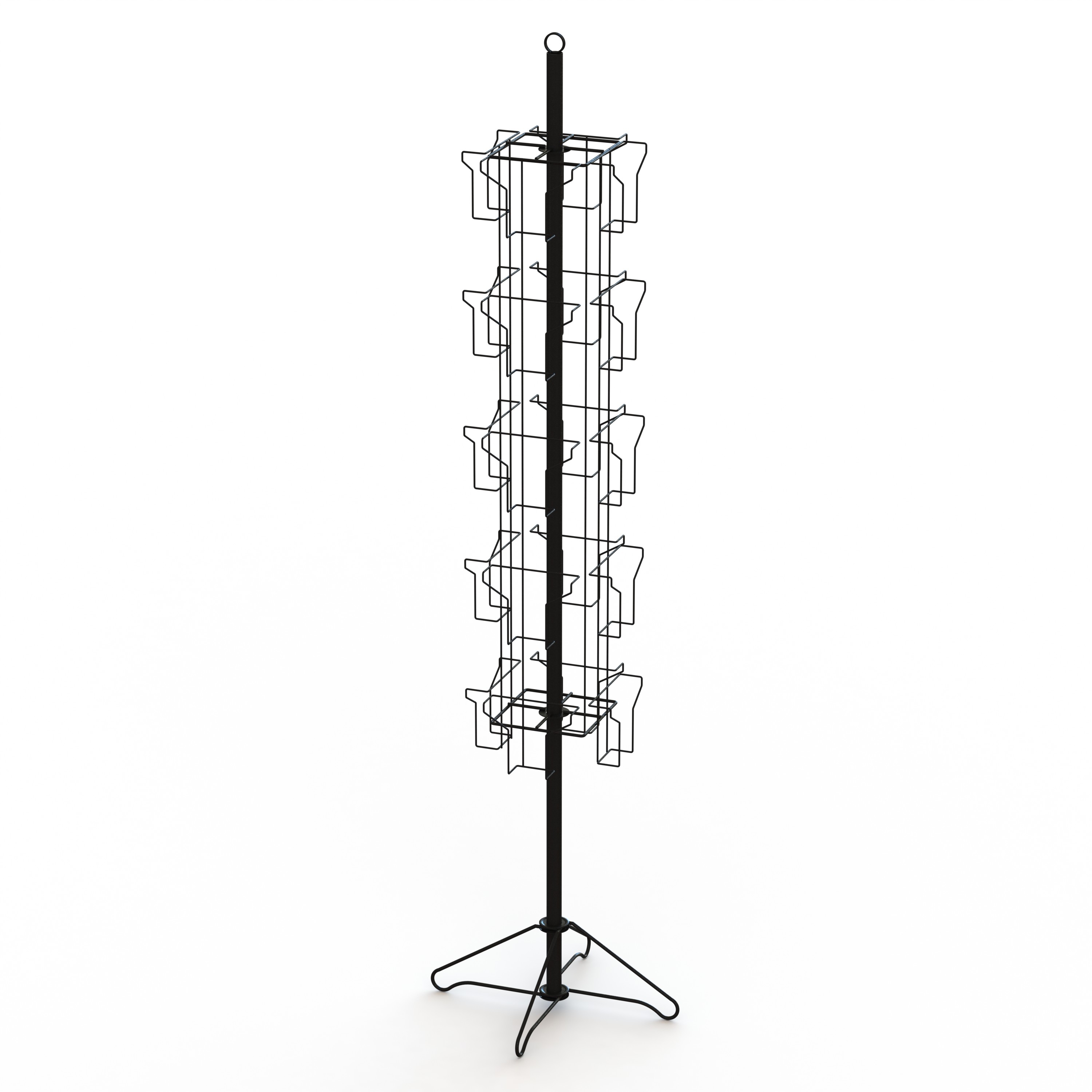 Quality Wire Base Spinner Pockets Rotatable Black Metal Book Display Stand for sale