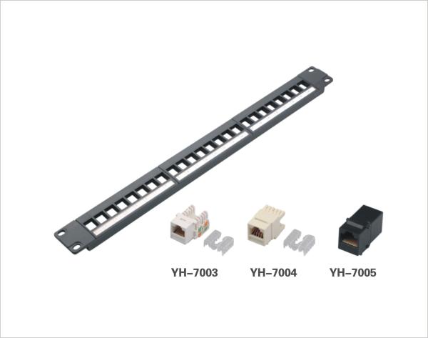 Quality RJ45 Metal Network Patch Panel CAT5E / CAT6 24 / 48 / 50 Port Customized Keystone Jack-Modular Type Patch Panel YH4019 for sale