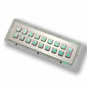 17 Keys Metal KeyPad Stainless Steel Industrial Numeric Keypad Customized