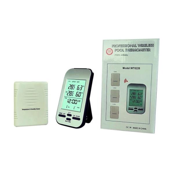 Quality Indoor Thermometer Hygrometer With Wireless Outdoor Temperature Sensor And LCD Display for sale
