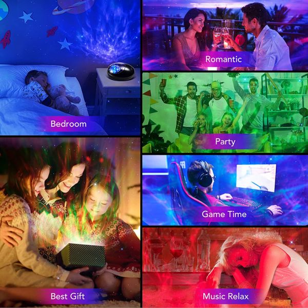 2in1 Decor Galaxy Projector Night Light Ocean Wave Galaxy Projector Speaker