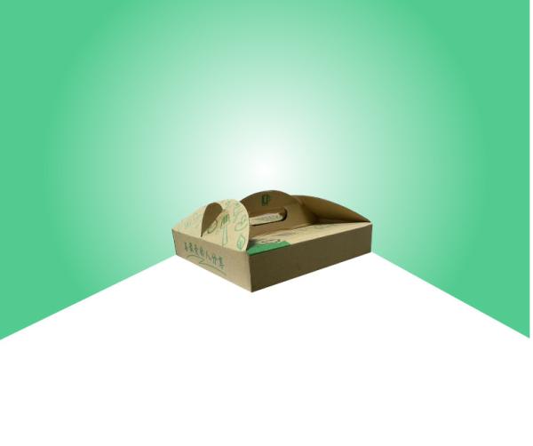 Quality Custom Pizza Paper Packaging Boxes Food Grade Material With Handle for sale