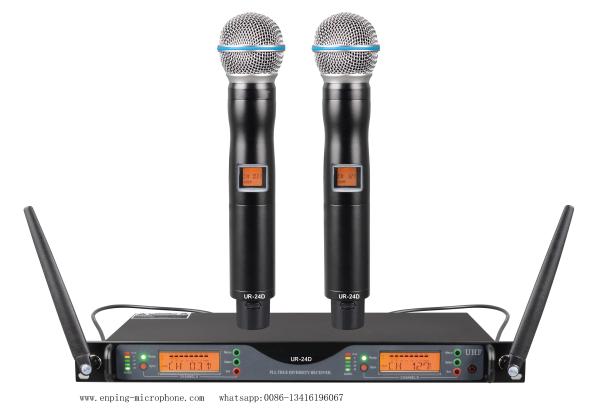 UR-24D/ HIGH QUALITY TRUE DIVERSITY UHF wireless microphone system with IR