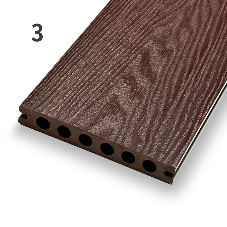Low Maintenance 3D Composite Decking Waterproof WPC Hollow Decking Panel