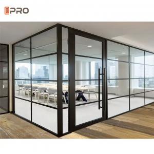 China Soundproof Modern Office Partitions Aluminum Glass Partition Office Wall wholesale