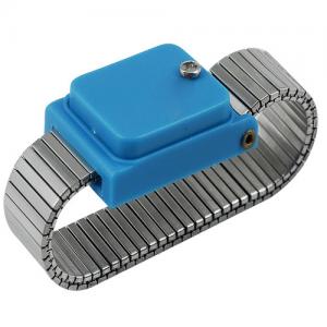 China 1 Meg Ohm Resistor ESD Safe Silver Black Blue Metal Cordless Anti-static Wrist Band wholesale