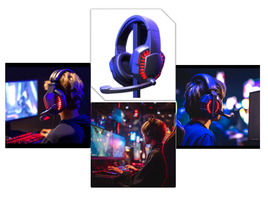 Over-ear Gaming Headset,40mm Drivers, 105dB Sensitivity, USB + 3.5mm, Omnidirectional Mic, 1.8M Cable, 20-20KHz Frequency