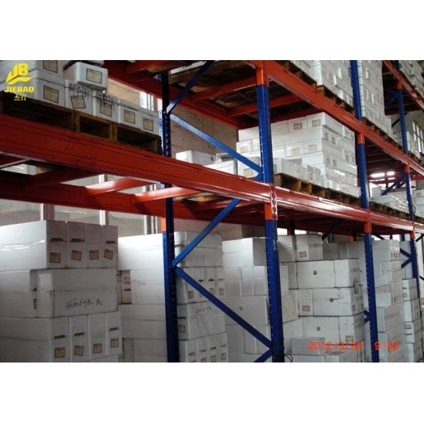 Assembly Blue Columns Warehouse Pallet Racking Load Weight 4000KG 3 Levels 6M High