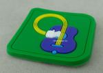 Soft PVC Awards 2D PVC Coaster Fridge Magnet , Green Plastic 3D Keychain