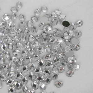 China Personalized Loose Silver Flat Back Rhinestone Beads 14 Facets Extremely Shiny wholesale