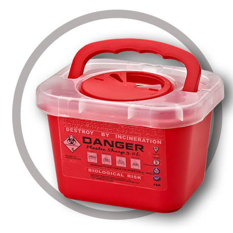 3 Litre Sharps disposal container, Sharps Container, Red sharps containers -
