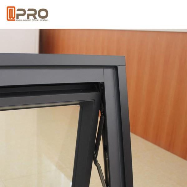 Quality Grey Color Aluminium Awning Windows Vertical Opening Pattern Hurricane Proof french awning window awning window price for sale