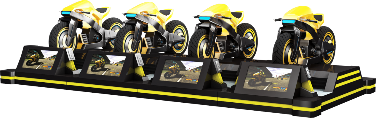 24 Inch Display VR Motorcycle Simulator Racing Games Locked Door Simple Interface