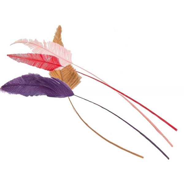 Pattern Dyed Head Arrow Millinery Feather Stripped Ostrich Plume Feathers 25-30cm