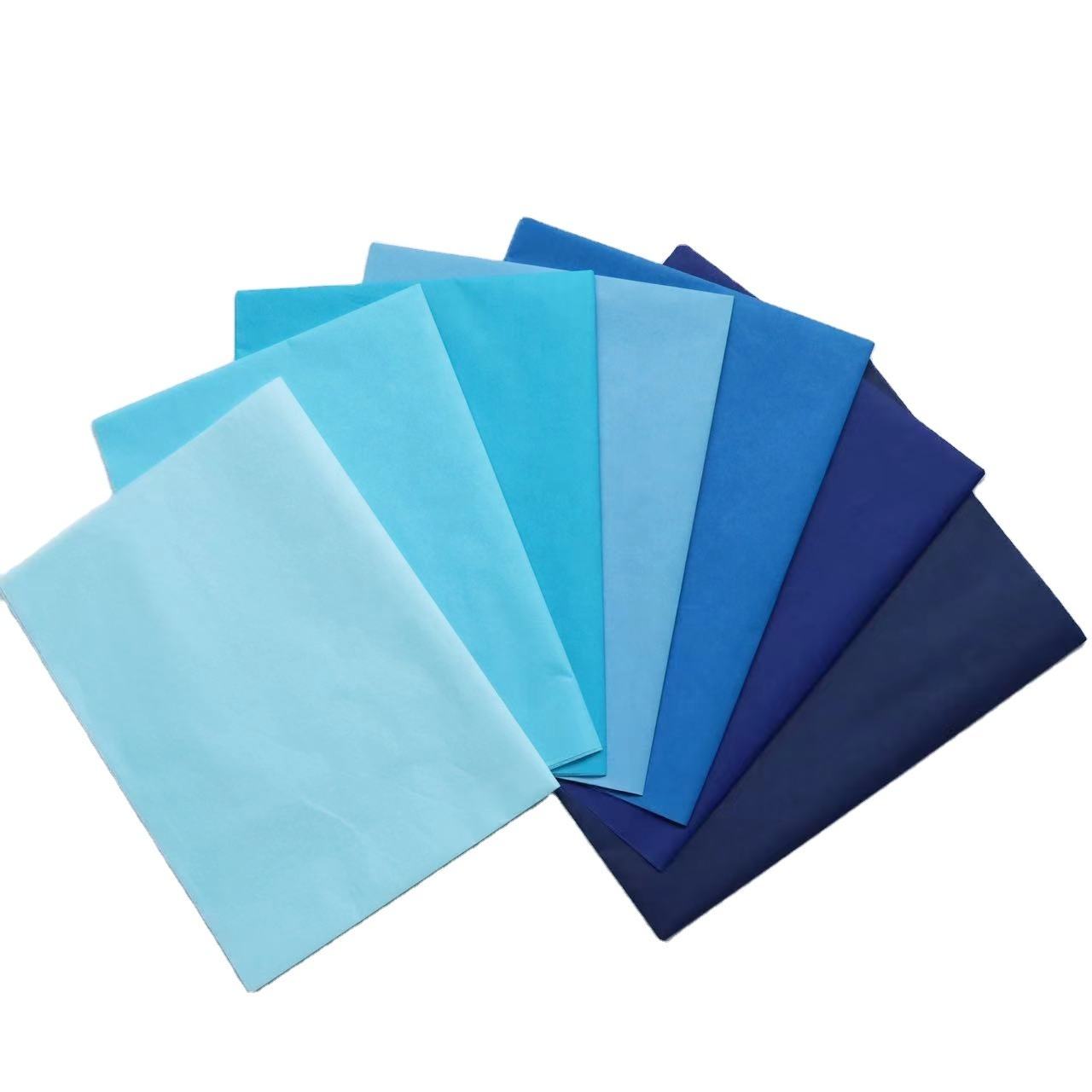 China Paper Wrapping Roll Gift Wrapping 17gsm Blue Colored Paper Tissue Paper wholesale