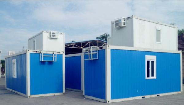 Quality Advanced Custom Container House , Blue Portable Container House With Bathroom for sale