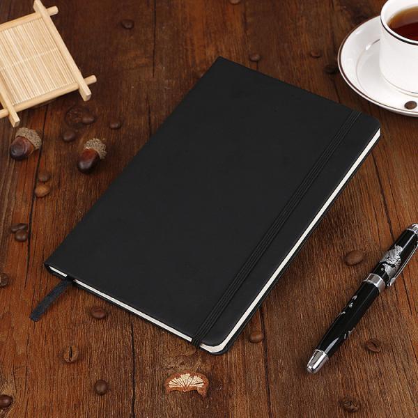 Quality A5 Custom Elastic Strap Office Business Notepad Pu Creative Student Diary Black for sale