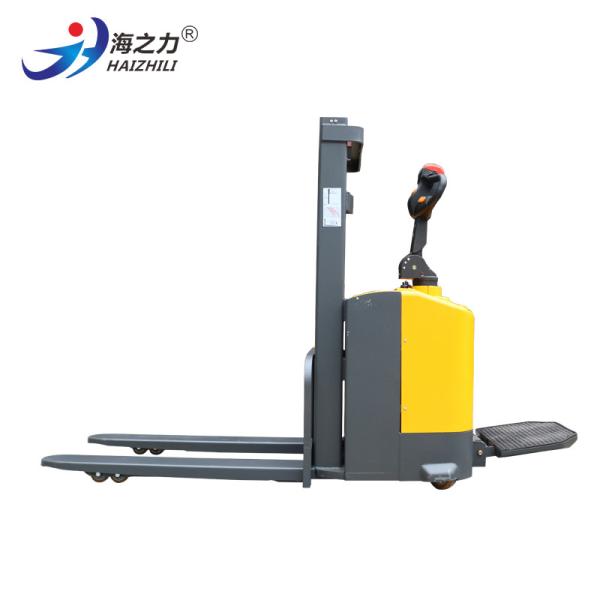 Quality Standing Driving Automatic Pallet Stacker With Pedal And 2.2 Kw Hydraulic Pump for sale