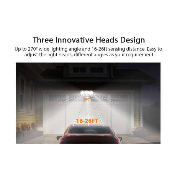 208LED 2500LM Solar Motion Sensor Wall Light 6500K ABS 7W